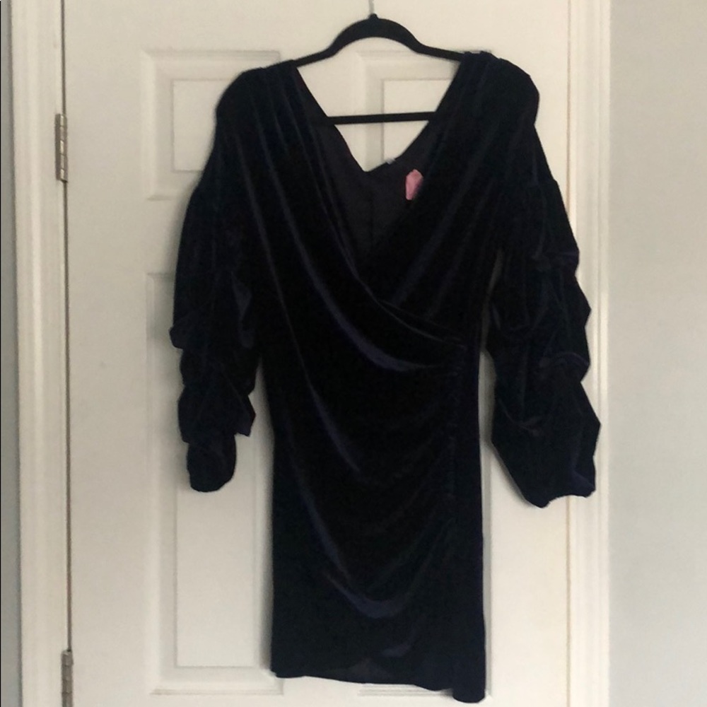 Crushed Velvet Long Sleeve Mini Dress